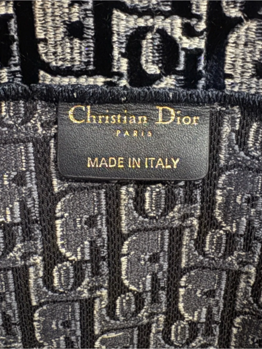 NWT Christian Dior Large Ecru & Blue Dior Oblique Book Tote Bag with Receipt